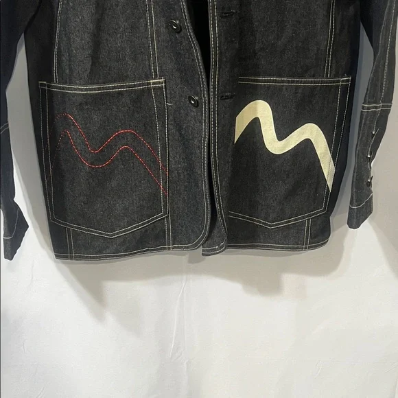 Black Denim Jacket with Embroidered Details - Picture 4 of 6